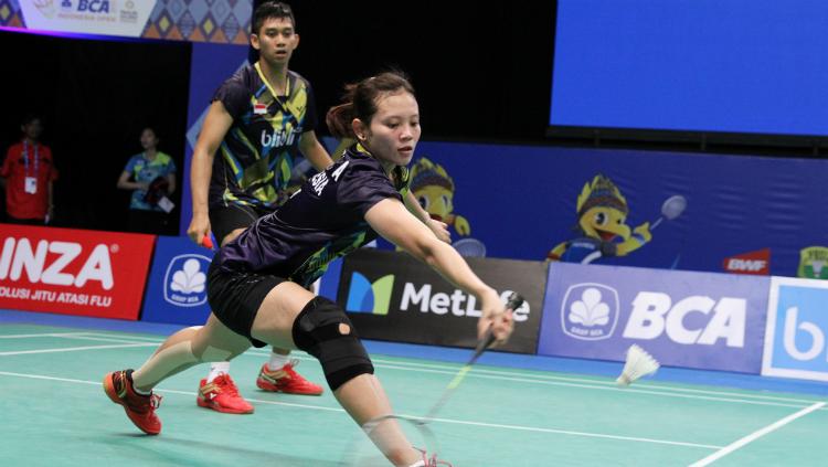 Alfian Eko Prasetya/Annisa Saufika di babak pertama Indonesia Open 2017. Copyright: PBSI