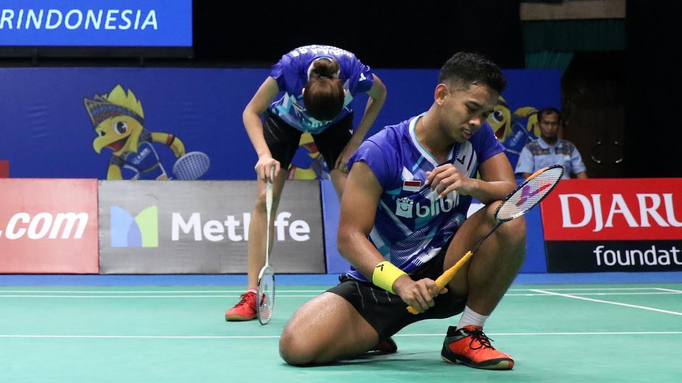 Edi Subaktiar/Gloria Emmanuelle Widjaja di babak pertama Indonesia Open 2017.
