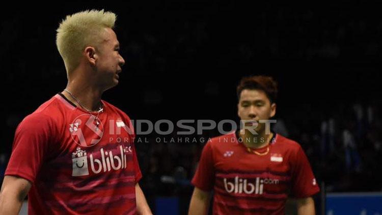 Kevin Sanjaya/Marcus Gideon. Copyright: Herry Ibrahim/INDOSPORT.com