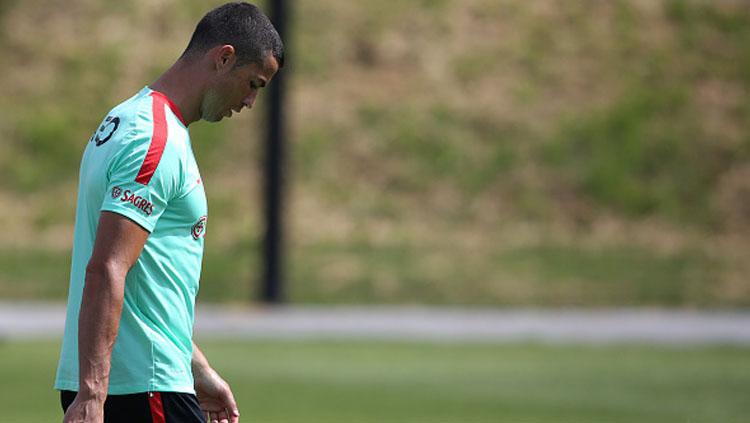 Cristiano Ronaldo saat berlatih bersama Timnas Portugal. Copyright: Getty Images