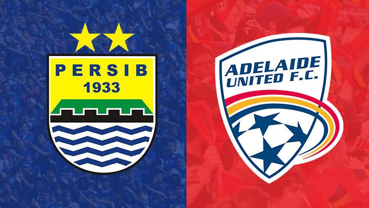 Logo Persib Bandung dan Adelaide United. Copyright: INDOSPORT