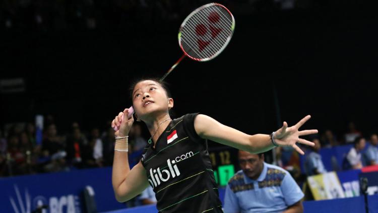 Fitriani di babak kedua Indonesia Open 2017. Copyright: PBSI