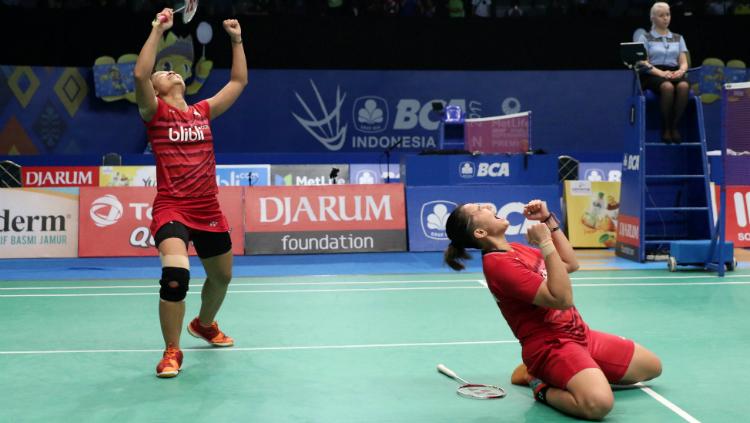 Anggia Shitta Awanda/Ni Ketut Mahadewi Istarani di perempatfinal Indonesia Open 2017. Copyright: Humas PBSI