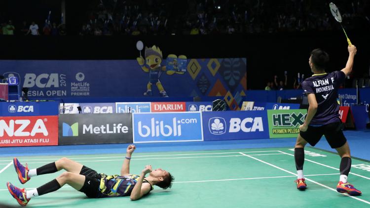 Fajar Alfian/Muhammad Rian Ardianto di perempatfinal Indonesia Open 2017. Copyright: Humas PBSI