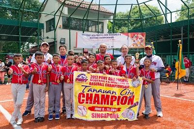 Timnas Bisbol U-9 Singapura meraih gelar juara di Kejuaraan Asia Pasifik. Copyright: Garuda Baseball & Softball Club