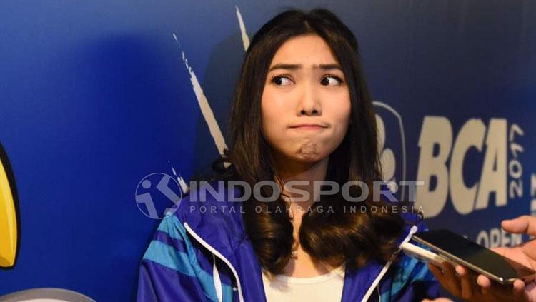 Isyana Sarasvati ketika datang ke Indonesia Open 2017. Copyright: Herry Ibrahim/Indosport.com