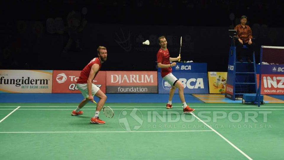 Mathias Boe dan Carsten Mogensen Copyright: Herry Ibrahim/Indosport.com