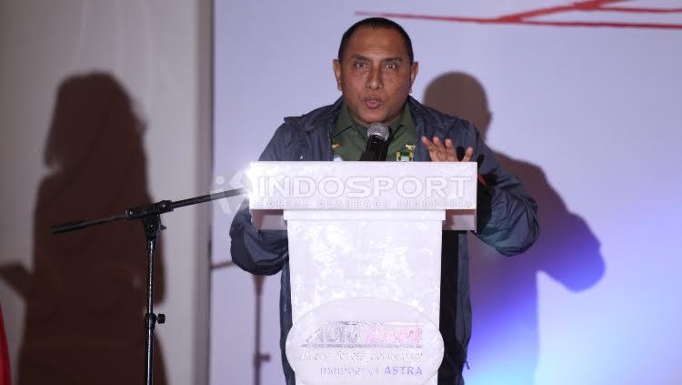 Edy Rahmayadi memberikan pidato saat buka bersama. Copyright: Herry Ibrahim/INDOSPORT