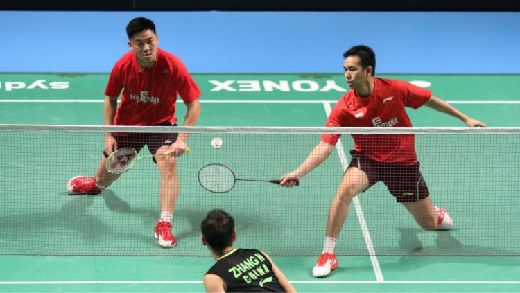 Hendra Setiawan/Tan Boon Heong di semifinal Australia Open 2017. Copyright: Humas PBSI