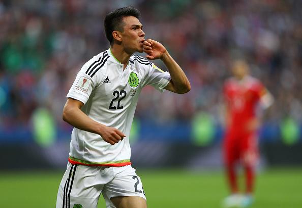 Hirving Lozano mencetak gol kemenangan Meksiko atas Rusia. Copyright: INDOSPORT