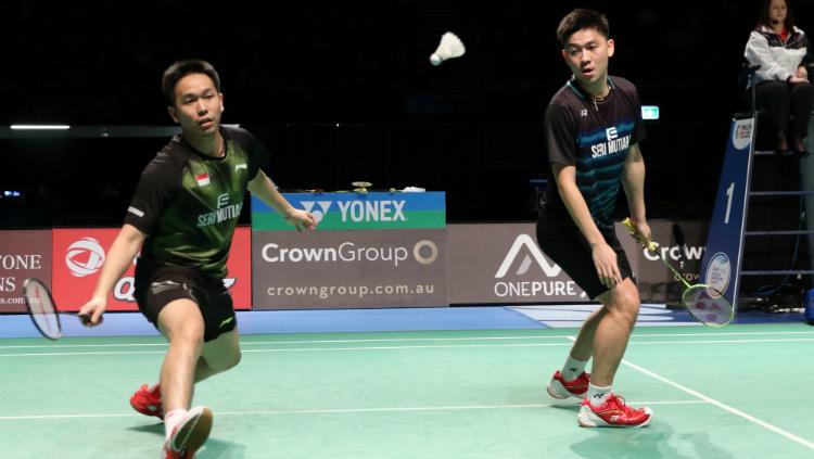 Hendra Setiawan/Tan Boon Heong menjadi runner up Australia Open 2017. Copyright: Humas PBSI