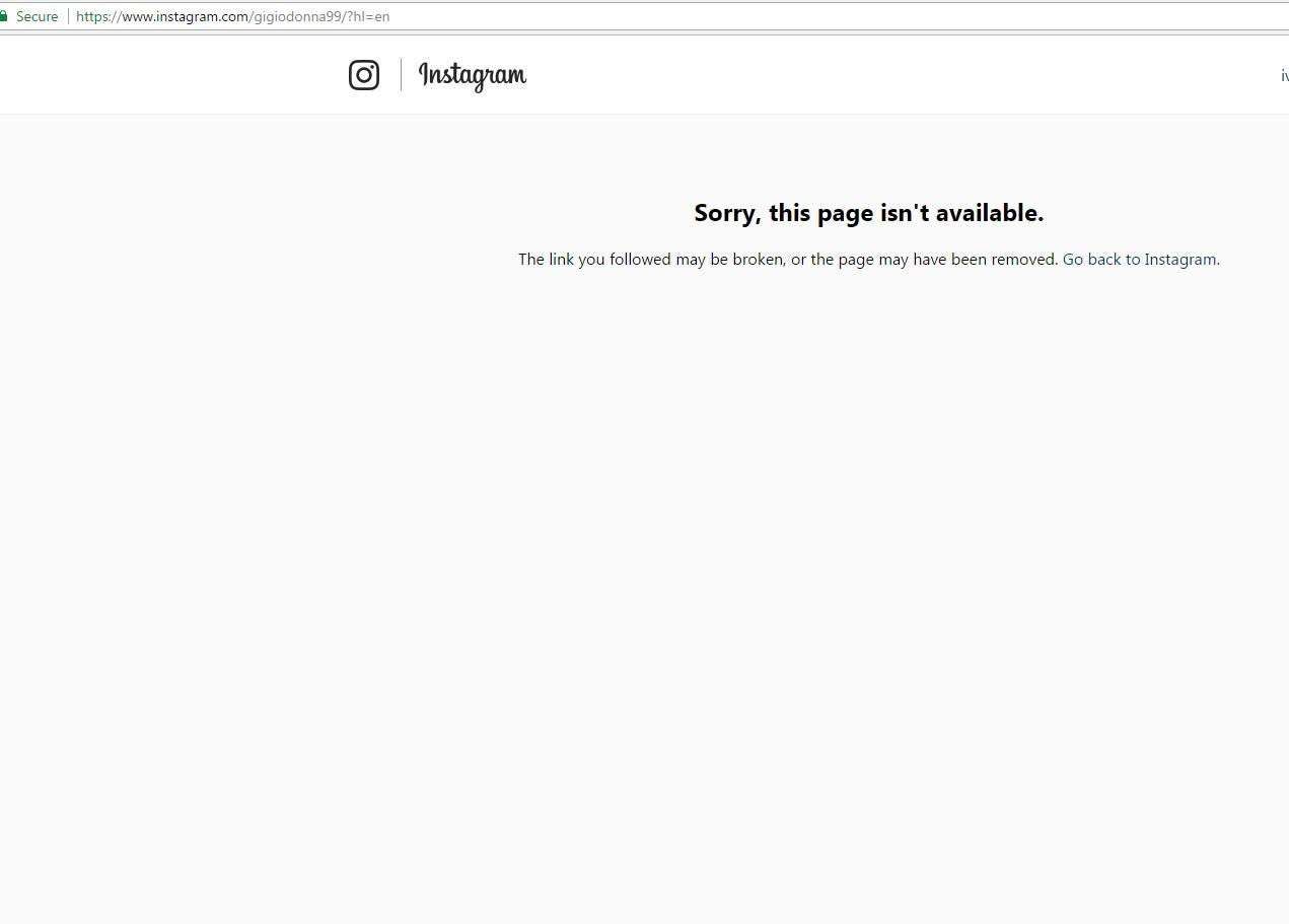 Akun Instagram Donnarumma sudah tidak bisa diakses. Copyright: Internet