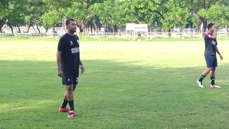 Hamka Hamzah salah satu pemain senior PSM Makassar yang ikut latihan bersama PSM U-19. Copyright: Muhammad Nur/INDOSPORT.