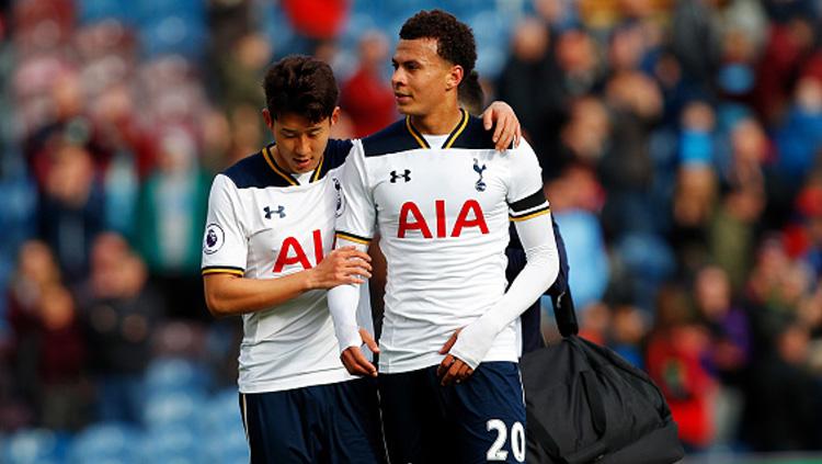 Son Heung-min dan Dele Alli, dua pemain bintang Tottenham Hotspur. Copyright: INDOSPORT