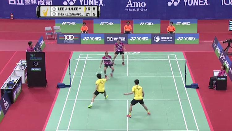 Lee Jhe-Huei/Lee Yang vs Chen Hung-Lin/Wang Chi-Lin. Copyright: youtube