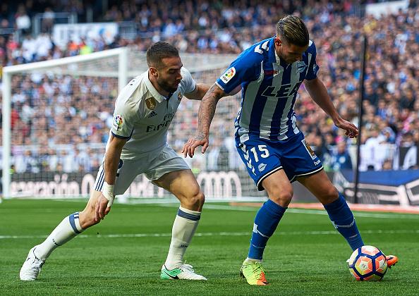 Pemain pinjaman Deportivo Alaves, Theo Hernandez. Copyright: fotopress/Getty Images