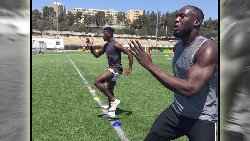 Romelu Lukaku saat berlatih bersama dengan Paul Pogba. Copyright: dailymail.co.uk/Instagram/Paul Pogba