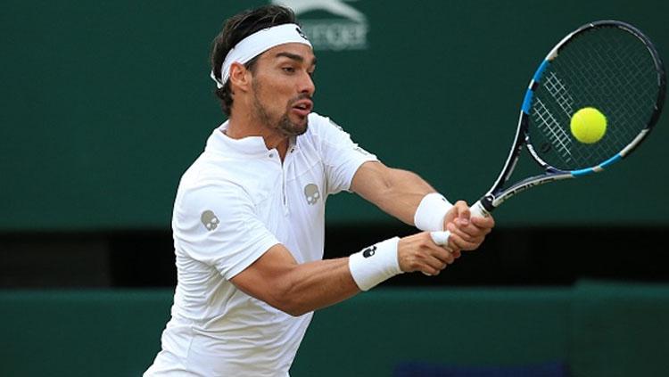 Fabio Fognini ketika sedang melawan Andy Murray. Copyright: Indosport.com