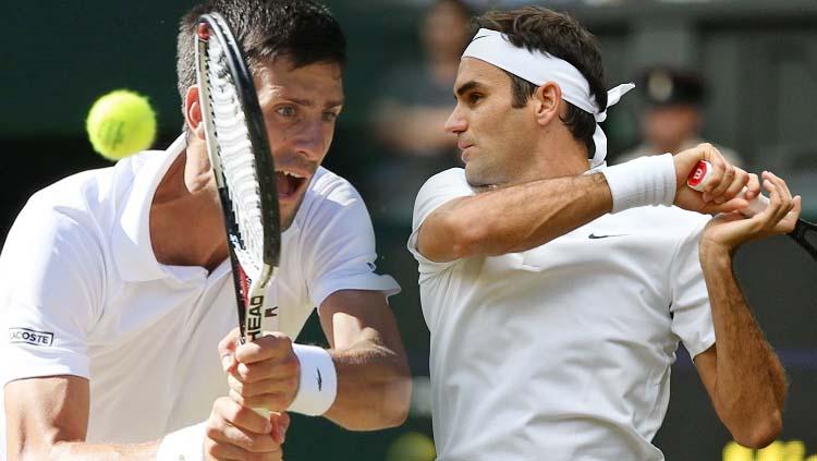 Novak Djokovic dan Roger Federer. - INDOSPORT