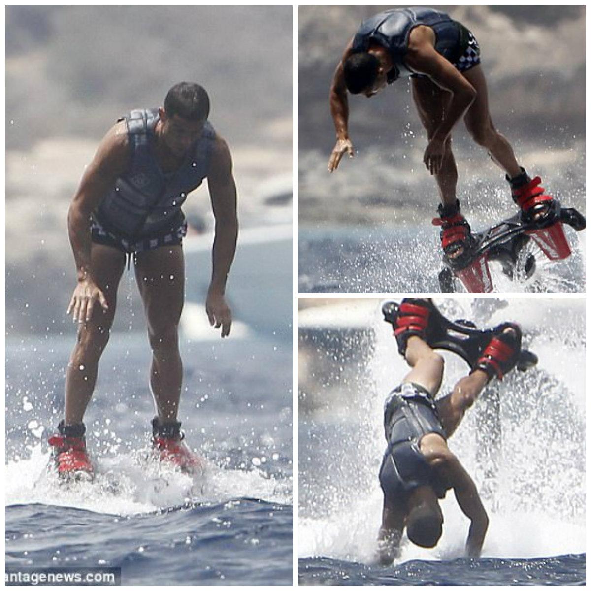 Cristiano Ronaldo menggunakan Flyboard. Copyright: internet/dailymail.co.uk