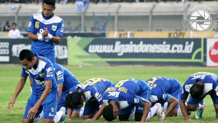 Selebrasi pemain Persib Bandung. Copyright: sidomi.com