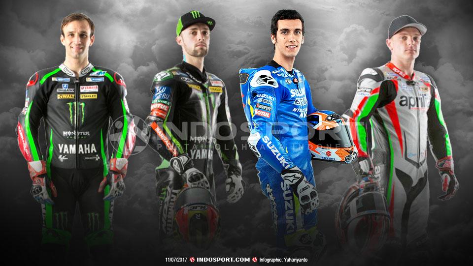 Johann Zarco, Jonas Folger, Alex Rins, dan Sam Lowes. - INDOSPORT