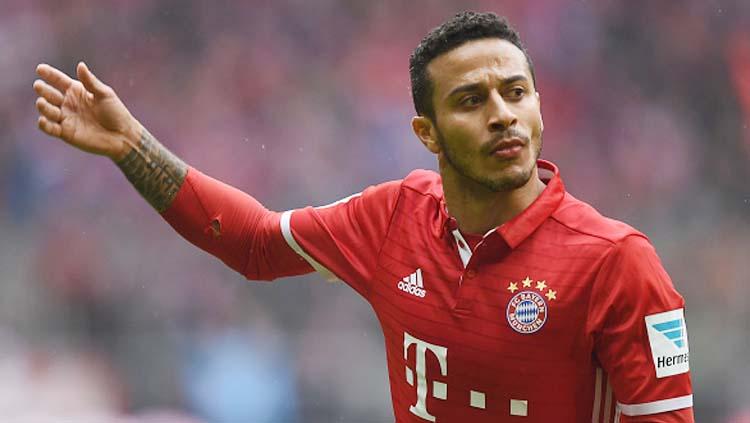 Thiago Alcantara saat melakukan selebrasi. Copyright: INDOSPORT