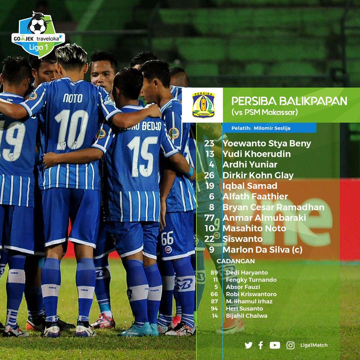 Susunan pemain Persiba Balikpapan Copyright: Twitter/@Liga1Match