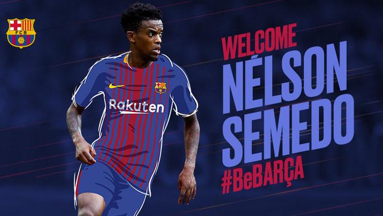 Nelson Semedo, bek kanan anyar Barcelona. Copyright: Twitter Barcelona