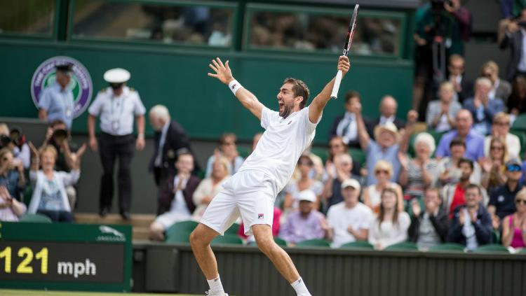 Marin Cilic di semifinal Wimbledon 2017. Copyright: Twitter/Wimbledon.