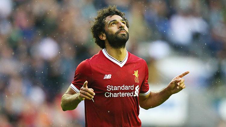 Mohamed Salah melakukan selebrasi. Copyright: INDOSPORT