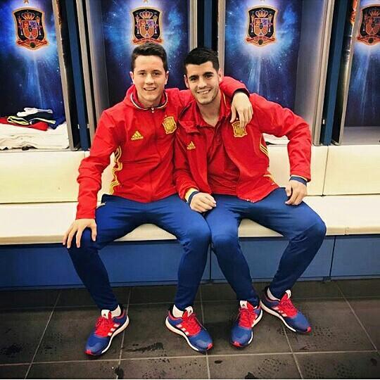 Ander Herrera dan Alvaro Morata saat memperkuat Timnas Spanyol. Copyright: Republik Of Mancunia