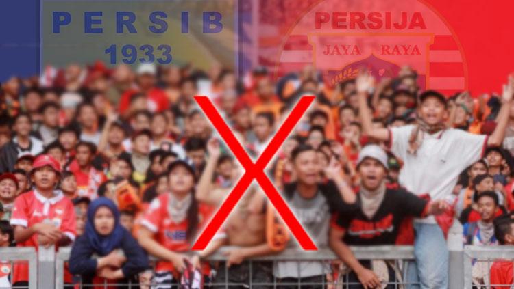 Jelang laga Persib vs Persija, The Jakmania dilarang datang ke Bandung. Copyright: Grafis: Eli Suhaeli/INDOSPORT/Istimewa