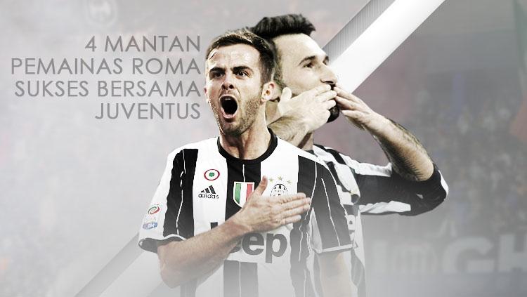 Miralem Pjanic dan Mirko Vucinic, pemain Juventus yang sebelumnya memperkuat AS Roma. - INDOSPORT