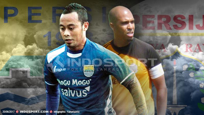 Atep Rizal dan Fabio Lopes merupakan pesepakbola yang pernah memperkuat Persija Jakarta dan Persib Bandung. - INDOSPORT