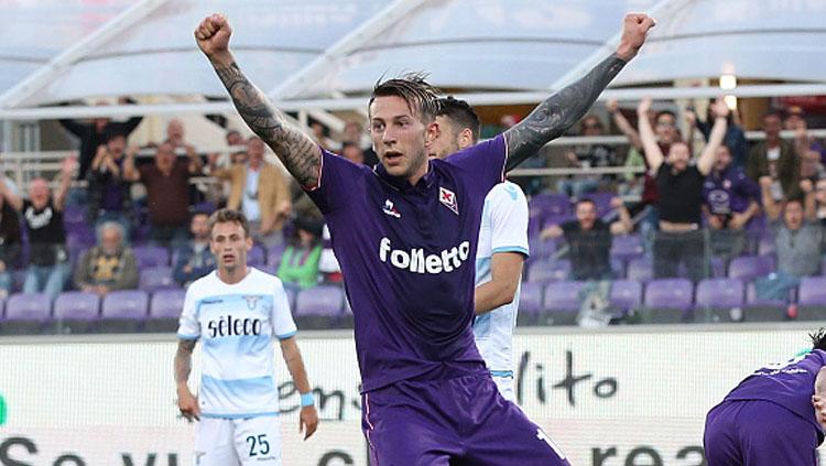 Penyerang Fiorentina, Federico Bernardeschi. Copyright: INDOSPORT