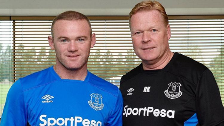 Pelatih dan pemain Everton, Ronald Koeman (kanan) dan Wayne Rooney. Copyright: Instagram Wayne Rooney