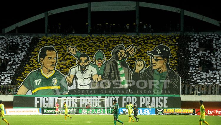 Suporter PSS Sleman. Copyright: Prima Pribadi/INDOSPORT