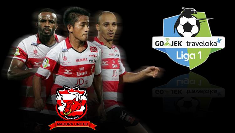 Madura United juara paruh musim Gojek Traveloka Liga 1. Copyright: Grafis: Eli Suhaeli/INDOSPORT/Twitter@MaduraUnitedFC