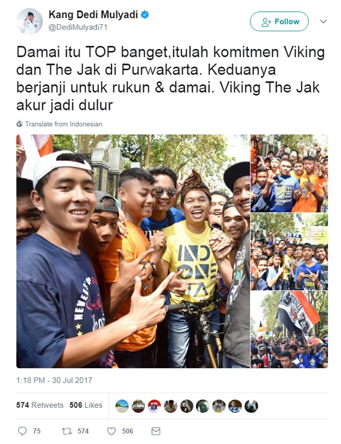 Walikota Purwakarta, Dedi Mulyadi. Copyright: Twitter