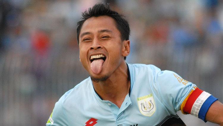 Selebrasi Samsul Arif. Copyright: liga-indonesia.id