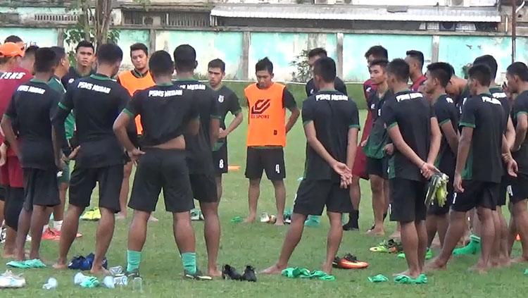 Suasana latihan para pemain PSMS Medan jelang lawan Persiraja Banda Aceh. Copyright: Kesuma Ramadhan/INDOSPORT