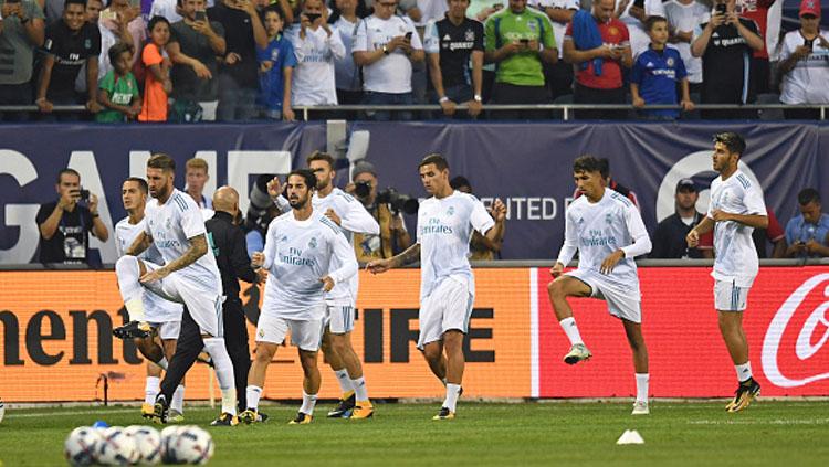 Selebrasi pemain Real Madrid. Copyright: INDOSPORT