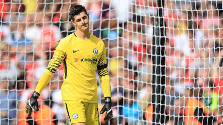 Wajah lesu yang ditampakkan oleh Thibaut Courtois.