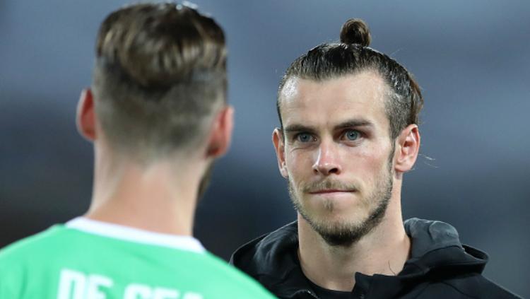 Gareth Bale dan David De Gea dalam laga Piala Super Eropa. Copyright: Indosport