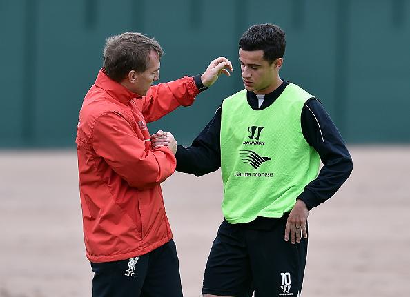 Philippe Coutinho dan Brendan Rodgers, saat masih melatih Liverpool. Copyright: INDOSPORT