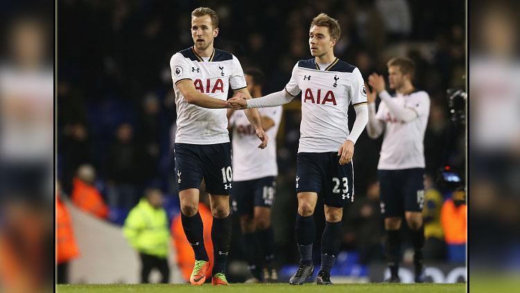 Harry Kane dan Christian Eriksen, dua pemain bintang Tottenham Hotspur.