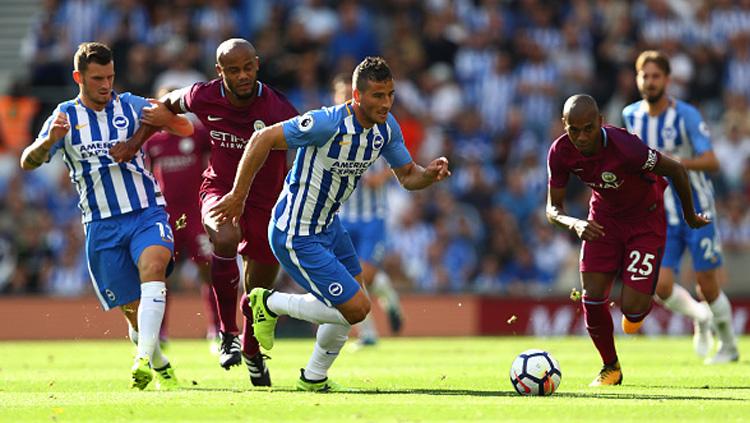 Brighton & Hove Albion vs Man City. Copyright: INDOSPORT