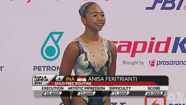 Atlet renang indah Indonesia, Anisa Feritrianti. Copyright: INDOSPORT
