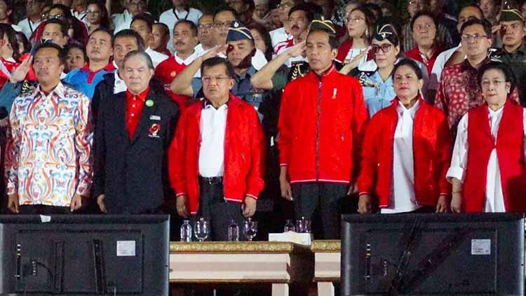 Presiden Joko Widodo dan Wapres Jusuf Kalla saat menghadiri Count Down Asian Games 2018. Copyright: Humas INASGOC